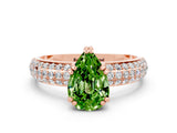 Rose gold Pear Cut Cut Diamond Milgrain Marquise Band with Prong Setting