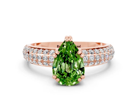 Rose gold Pear Cut Cut Diamond Milgrain Marquise Band with Prong Setting