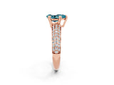Rose gold Pear Cut Cut Diamond Milgrain Marquise Band with Prong Setting_2