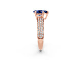 Rose gold Pear Cut Cut Diamond Milgrain Marquise Band with Prong Setting_2
