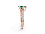 Rose gold Pear Cut Cut Diamond Milgrain Marquise Band with Prong Setting_2