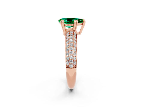 Rose gold Pear Cut Cut Diamond Milgrain Marquise Band with Prong Setting_2