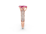 Rose gold Pear Cut Cut Diamond Milgrain Marquise Band with Prong Setting_2