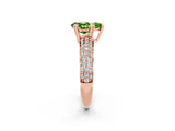 Rose gold Pear Cut Cut Diamond Milgrain Marquise Band with Prong Setting_2
