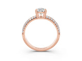 Rose gold Pear Cut Cut Diamond Milgrain Marquise Band with Prong Setting_3