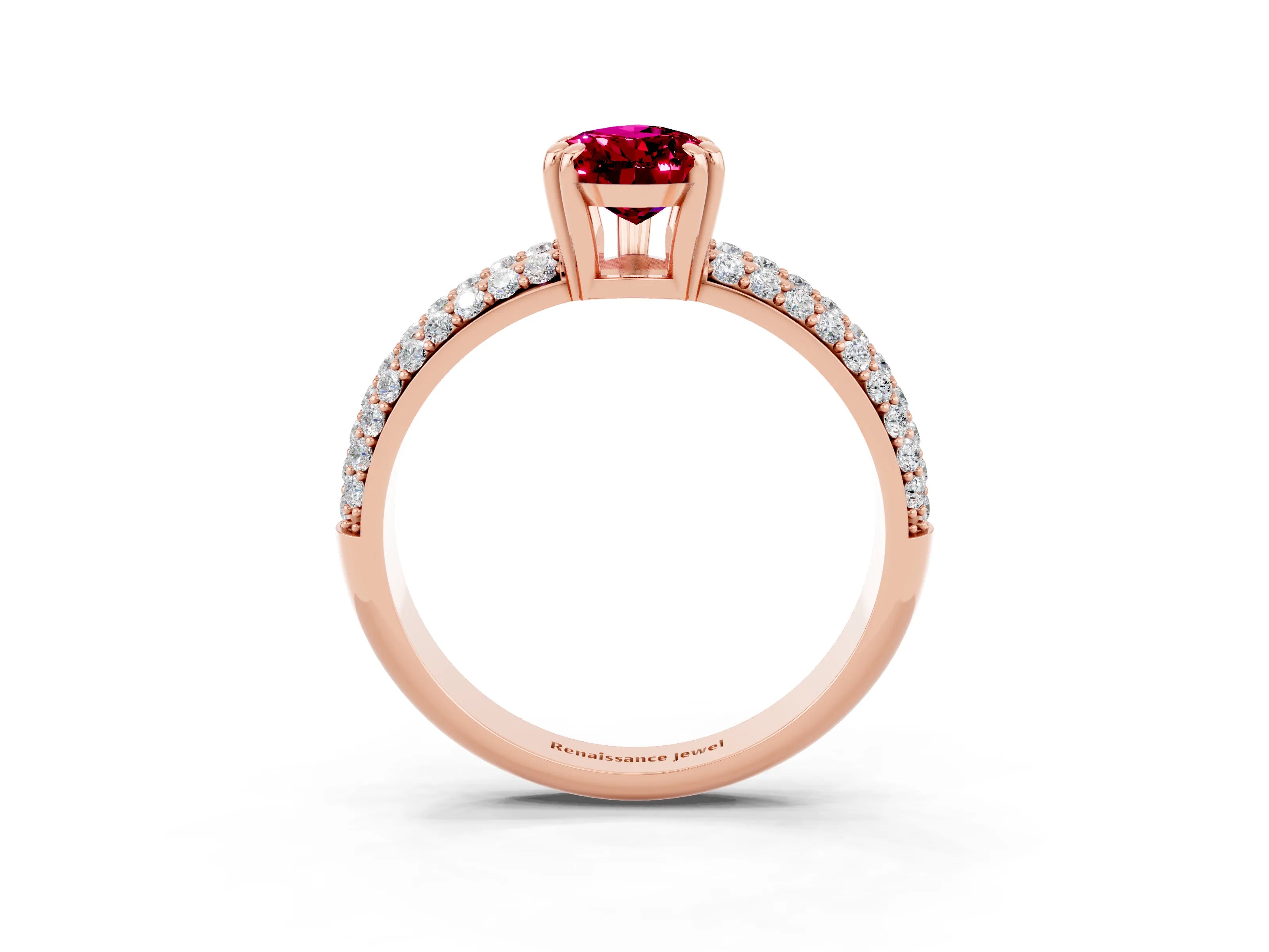 Rose gold Pear Cut Cut Diamond Milgrain Marquise Band with Prong Setting_3