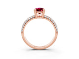 Rose gold Pear Cut Cut Diamond Milgrain Marquise Band with Prong Setting_3