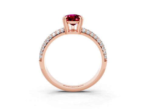 Rose gold Pear Cut Cut Diamond Milgrain Marquise Band with Prong Setting_3