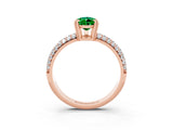 Rose gold Pear Cut Cut Diamond Milgrain Marquise Band with Prong Setting_3