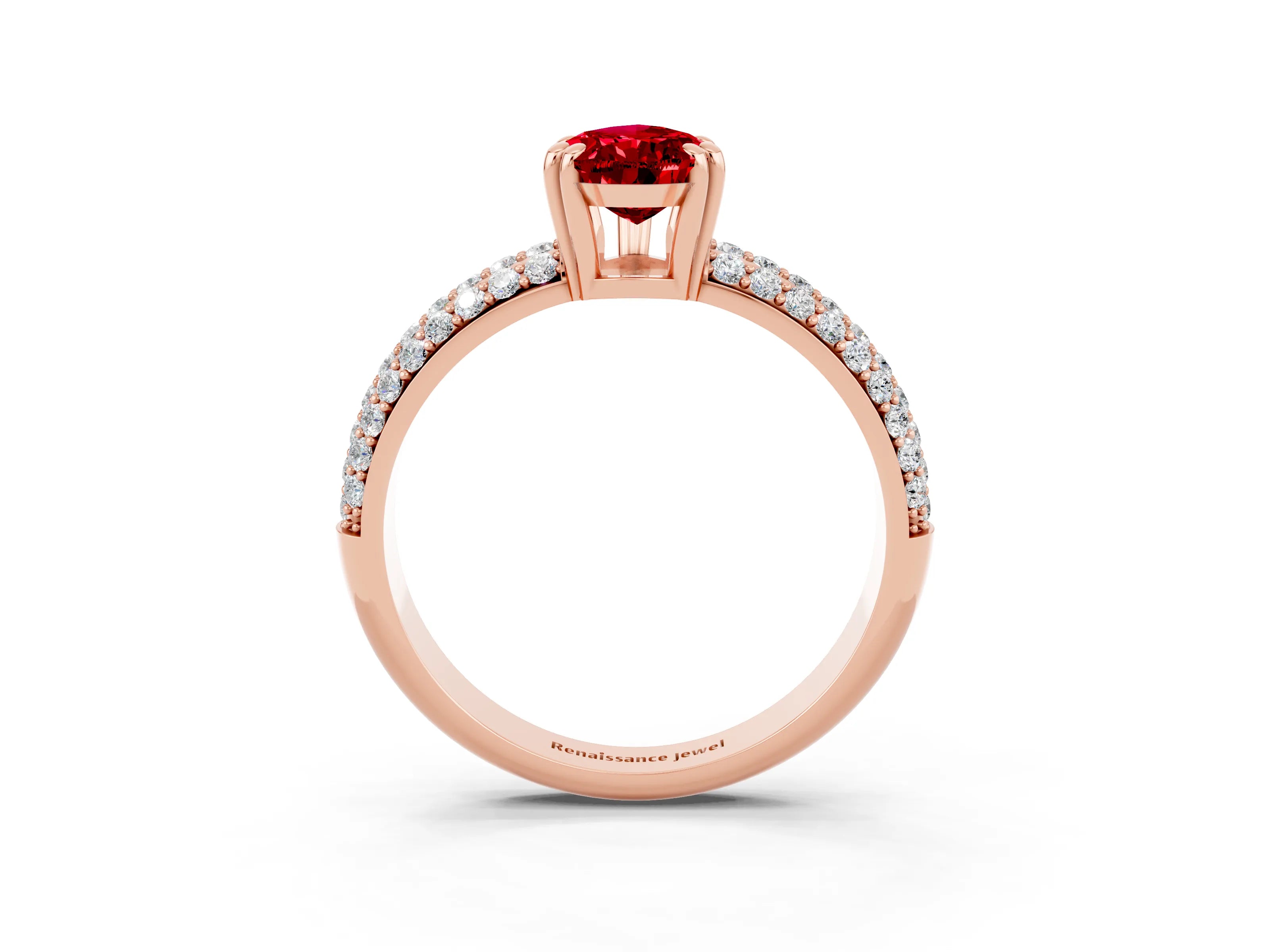 Rose gold Pear Cut Cut Diamond Milgrain Marquise Band with Prong Setting_3