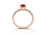 Rose gold Pear Cut Cut Diamond Milgrain Marquise Band with Prong Setting_3