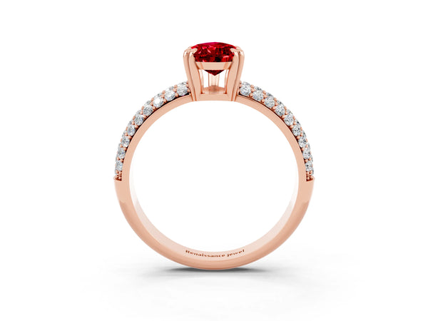 Rose gold Pear Cut Cut Diamond Milgrain Marquise Band with Prong Setting