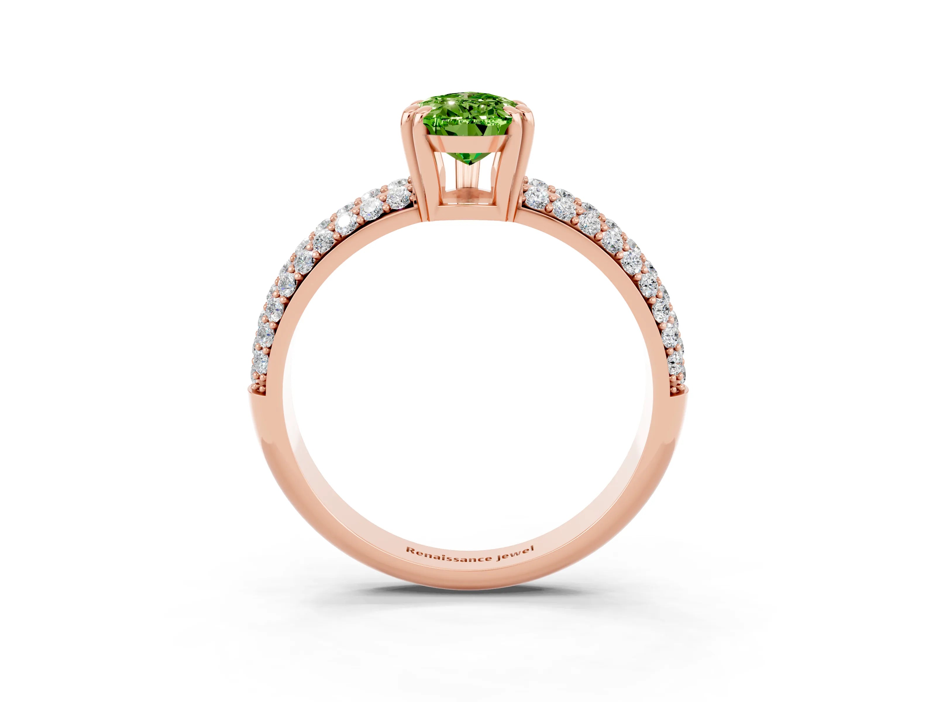 Rose gold Pear Cut Cut Diamond Milgrain Marquise Band with Prong Setting_3