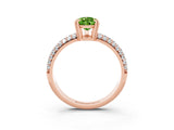 Rose gold Pear Cut Cut Diamond Milgrain Marquise Band with Prong Setting_3