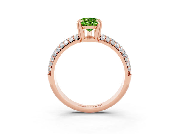 Rose gold Pear Cut Cut Diamond Milgrain Marquise Band with Prong Setting