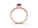 Rose gold Pear Cut Cut Diamond Milgrain Marquise Band with Prong Setting_3