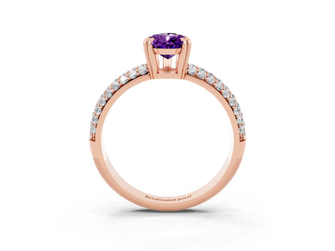 Rose gold Pear Cut Cut Diamond Milgrain Marquise Band with Prong Setting_3