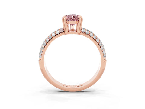 Rose gold Pear Cut Cut Diamond Milgrain Marquise Band with Prong Setting_3