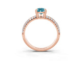 Rose gold Pear Cut Cut Diamond Milgrain Marquise Band with Prong Setting_3