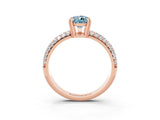 Rose gold Pear Cut Cut Diamond Milgrain Marquise Band with Prong Setting_3