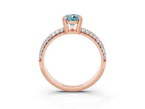 Rose gold Pear Cut Cut Diamond Milgrain Marquise Band with Prong Setting_3