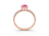 Rose gold Pear Cut Cut Diamond Milgrain Marquise Band with Prong Setting_3