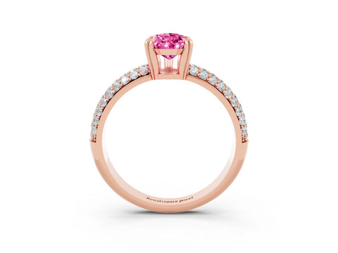 Rose gold Pear Cut Cut Diamond Milgrain Marquise Band with Prong Setting_3