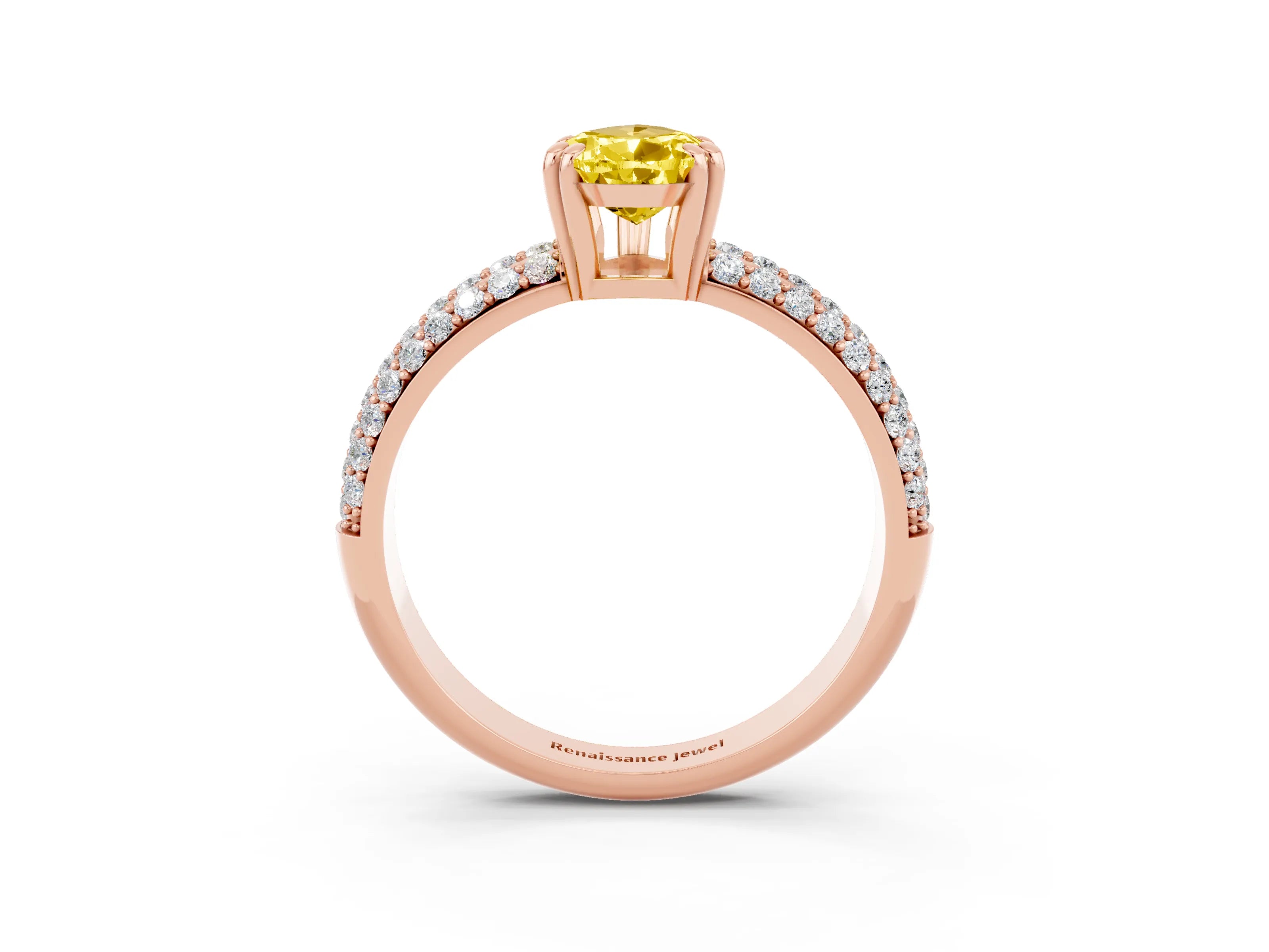 Rose gold Pear Cut Cut Diamond Milgrain Marquise Band with Prong Setting_3