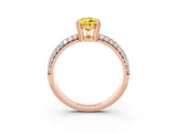 Rose gold Pear Cut Cut Diamond Milgrain Marquise Band with Prong Setting_3