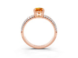 Rose gold Pear Cut Cut Diamond Milgrain Marquise Band with Prong Setting_3