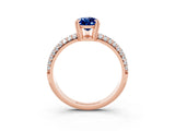 Rose gold Pear Cut Cut Diamond Milgrain Marquise Band with Prong Setting_3