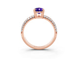 Rose gold Pear Cut Cut Diamond Milgrain Marquise Band with Prong Setting_3