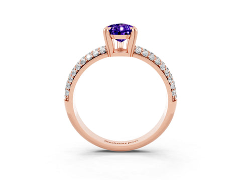 Rose gold Pear Cut Cut Diamond Milgrain Marquise Band with Prong Setting_3