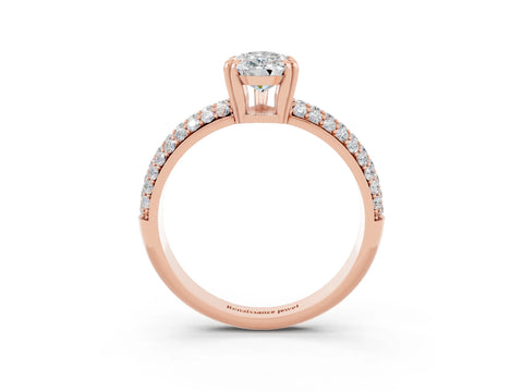 Rose gold Pear Cut Cut Diamond Milgrain Marquise Band with Prong Setting_3