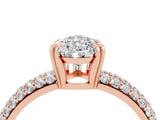 Rose gold Pear Cut Cut Diamond Milgrain Marquise Band with Prong Setting_4