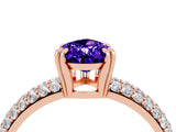 Rose gold Pear Cut Cut Diamond Milgrain Marquise Band with Prong Setting_4