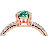 Rose gold Pear Cut Cut Diamond Milgrain Marquise Band with Prong Setting_4