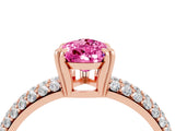Rose gold Pear Cut Cut Diamond Milgrain Marquise Band with Prong Setting_4