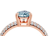 Rose gold Pear Cut Cut Diamond Milgrain Marquise Band with Prong Setting_4