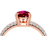 Rose gold Pear Cut Cut Diamond Milgrain Marquise Band with Prong Setting_4