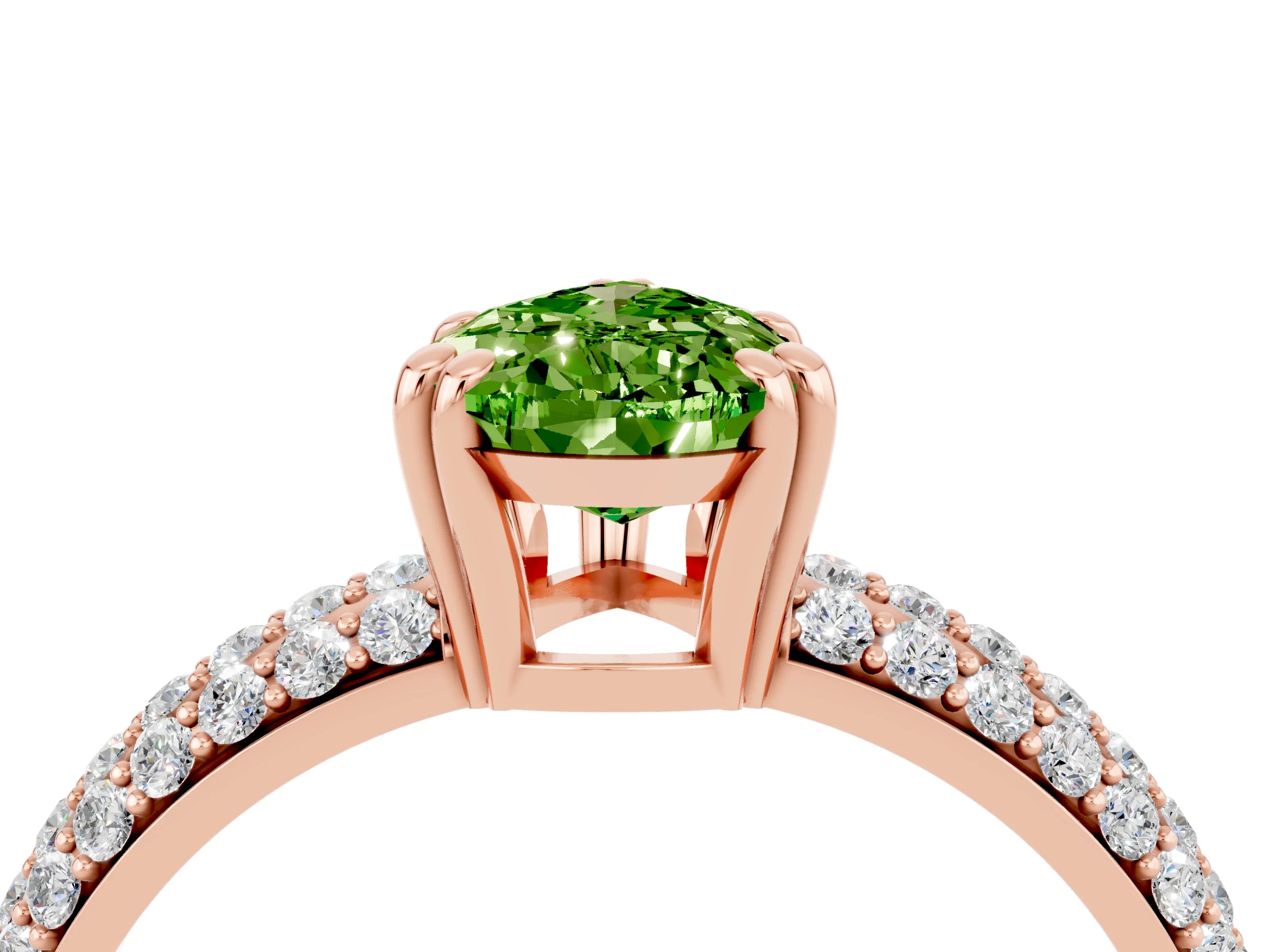 Rose gold Pear Cut Cut Diamond Milgrain Marquise Band with Prong Setting_4