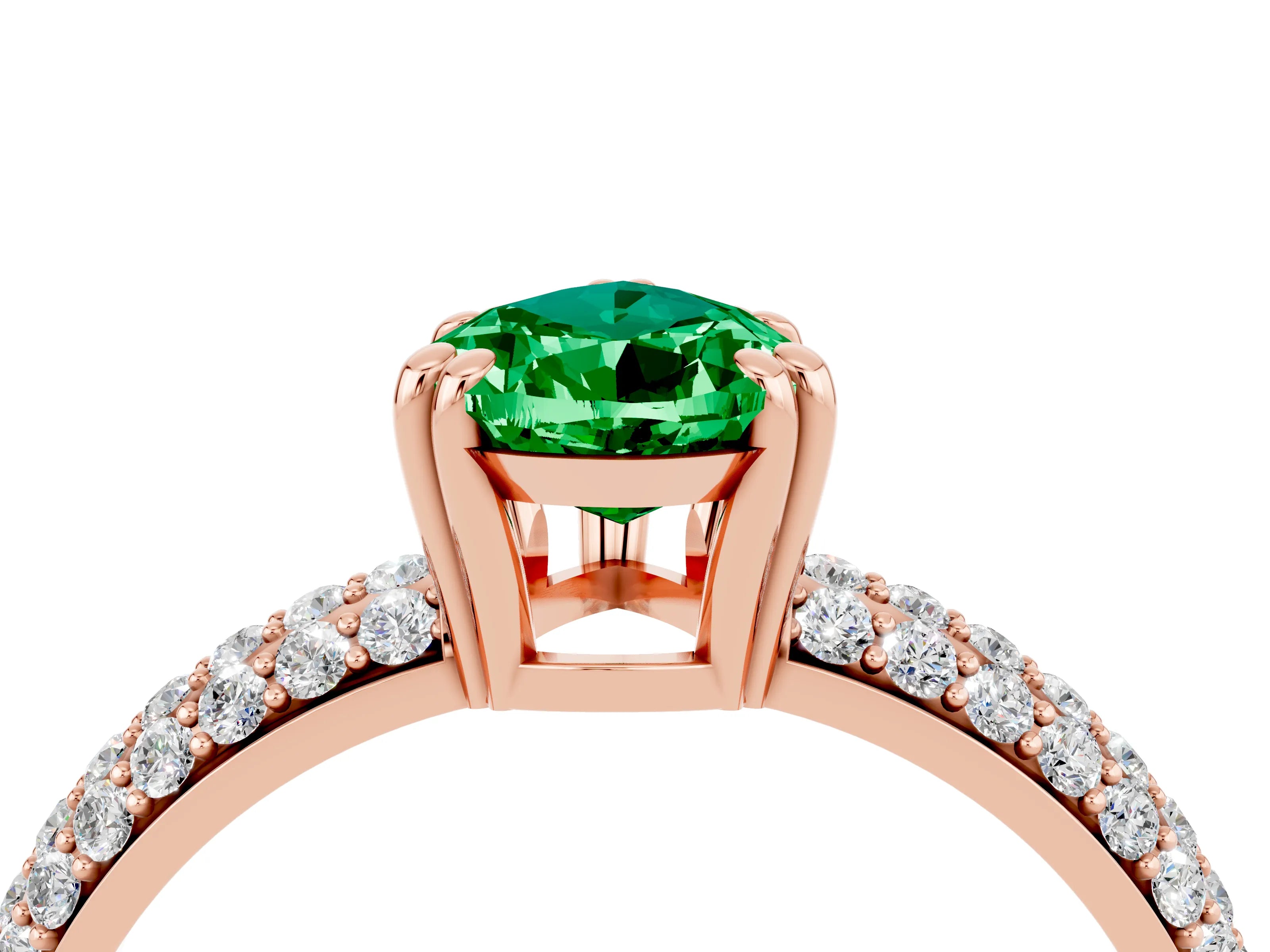 Rose gold Pear Cut Cut Diamond Milgrain Marquise Band with Prong Setting_4