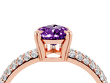 Rose gold Pear Cut Cut Diamond Milgrain Marquise Band with Prong Setting_4