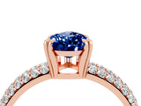 Rose gold Pear Cut Cut Diamond Milgrain Marquise Band with Prong Setting_4