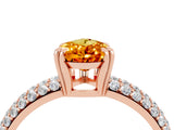Rose gold Pear Cut Cut Diamond Milgrain Marquise Band with Prong Setting_4