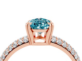 Rose gold Pear Cut Cut Diamond Milgrain Marquise Band with Prong Setting_4