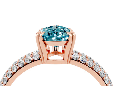 Rose gold Pear Cut Cut Diamond Milgrain Marquise Band with Prong Setting_4