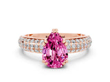 Rose gold Pear Cut Cut Diamond Milgrain Marquise Band with Prong Setting