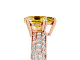 Rose gold Pear Cut Cut Diamond Milgrain Marquise Band with Prong Setting_5