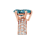 Rose gold Pear Cut Cut Diamond Milgrain Marquise Band with Prong Setting_5